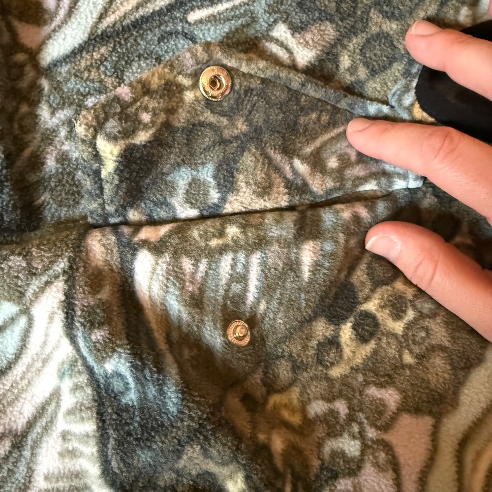 Trout Patterned Button-Up Fleece - image 5